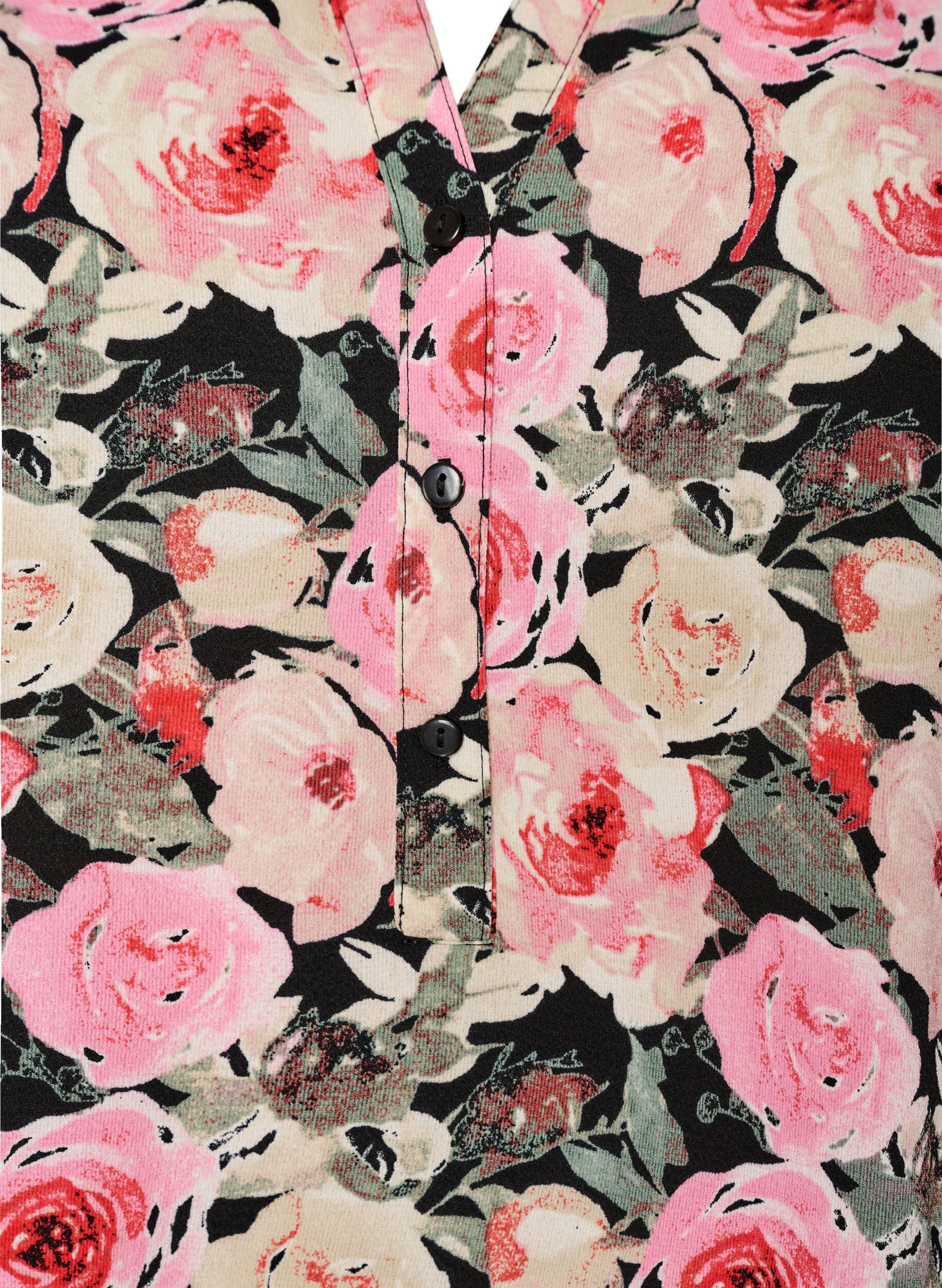 Zizzi Bluse mit kurzen &Auml;rmeln und V-Ausschnitt, Rot, Packshot image number 2