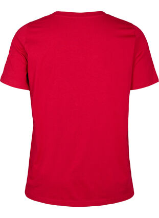 Weihnachts-T-Shirt mit Pailletten - Rot - Gr. 42-60 - Zizzi