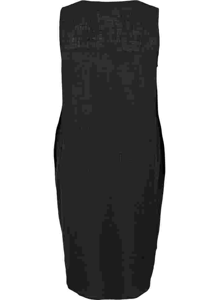 Ärmelloses Kleid aus Baumwolle, Black, Packshot image number 1