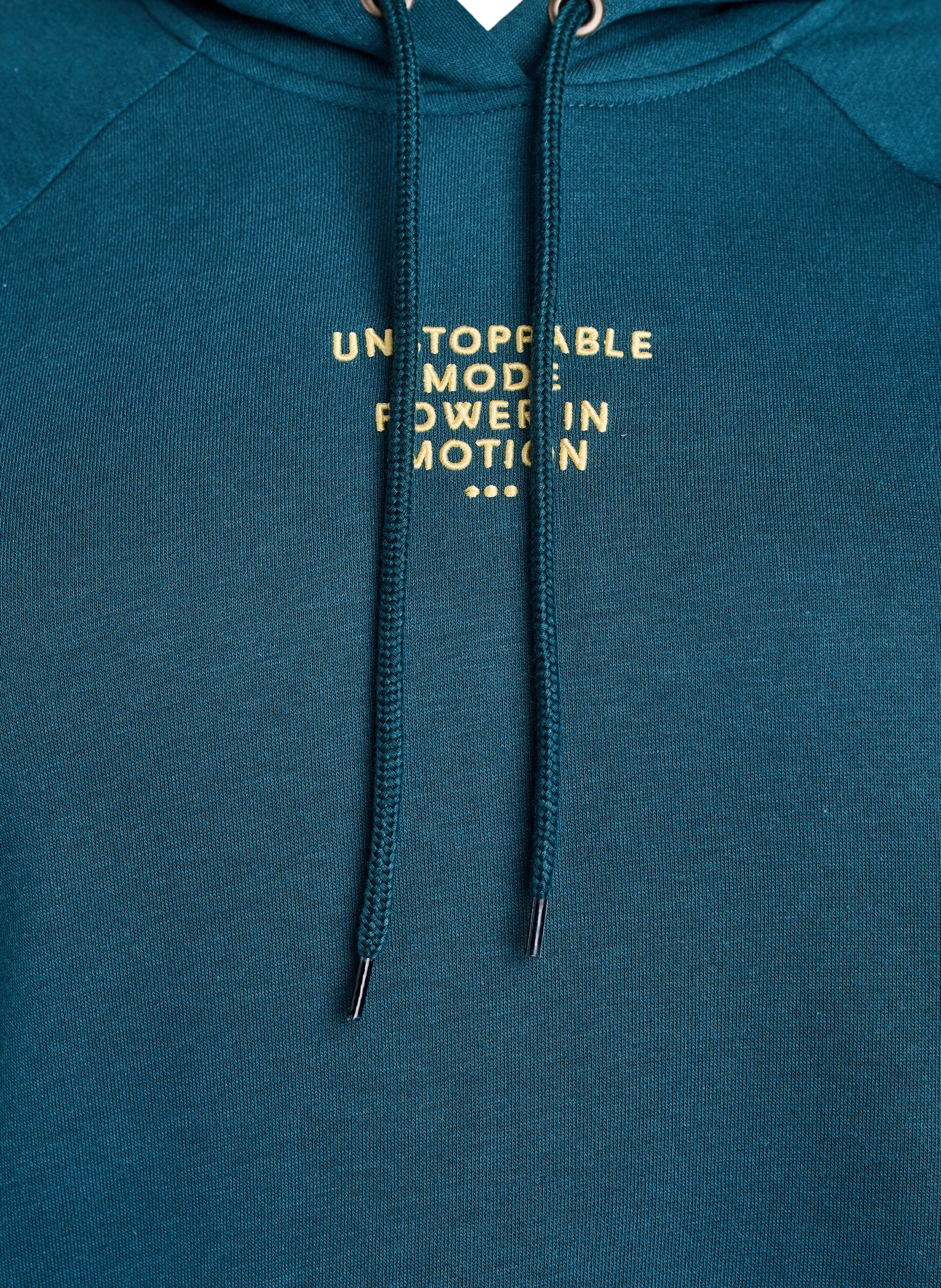 Zizzi Hoodie mit gesticktem Frontmotiv, Gr&uuml;n, Packshot image number 2