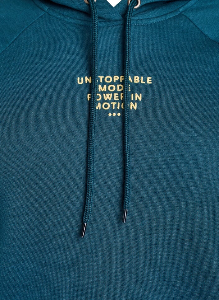 Hoodie mit gesticktem Frontmotiv, Gr&uuml;n, Packshot