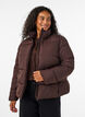 Kurze Pufferjacke mit hohem Kragen, Braun, Model image number 0