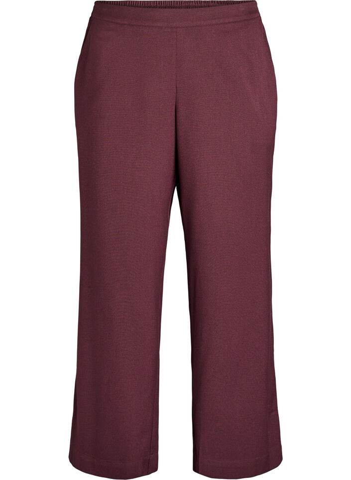 Weite Hose mit hoher Taille, Dunkles Bordeaux, Packshot image number 0