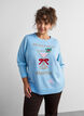 Strickbluse mit Weihnachtsmotiv, Blau, Model image number 0
