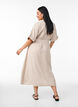 Midikleid aus Leinen und Viskose mit vorderen Schlitzen, Beige, Model image number 1