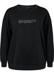 Sweatshirt mit Textdruck, Black, Packshot image number 0