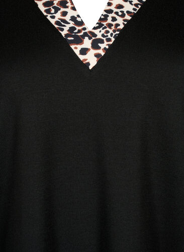 Langärmelige Bluse mit gleich aussehendem Hemd, Black Leo AOP, Packshot image number 2
