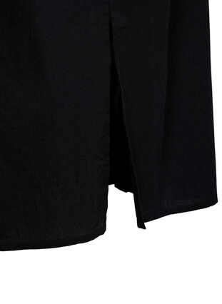 Langes Hemd aus Baumwollmischung mit Leinen, Black, Packshot image number 3