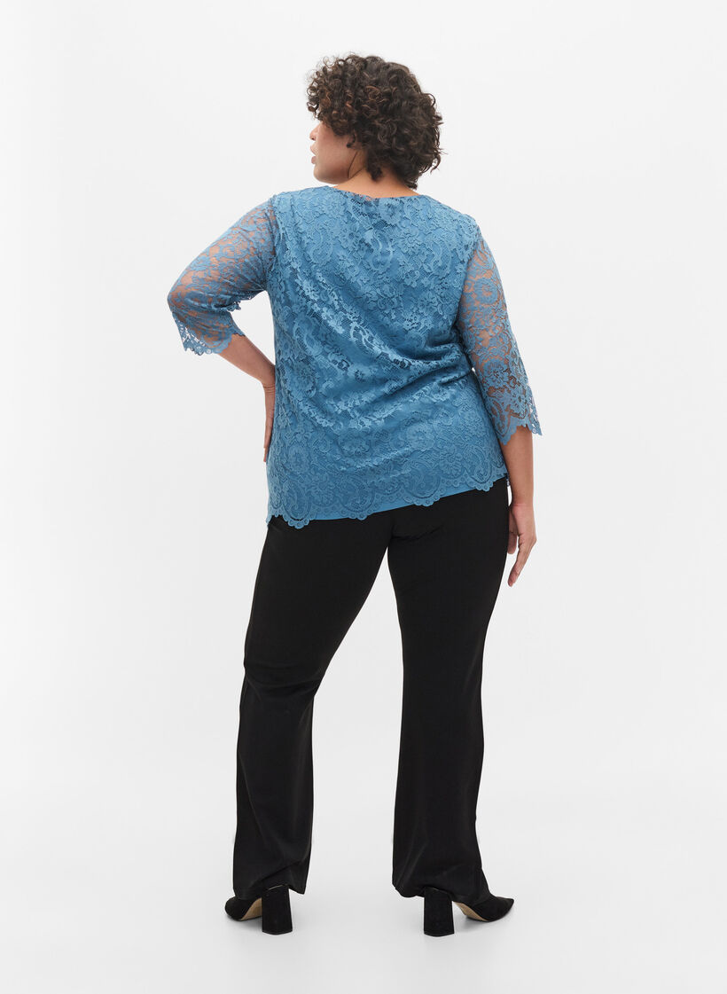 Flared Hose mit Schlitz vorne Schwarz Gr. 4064 Zizzi