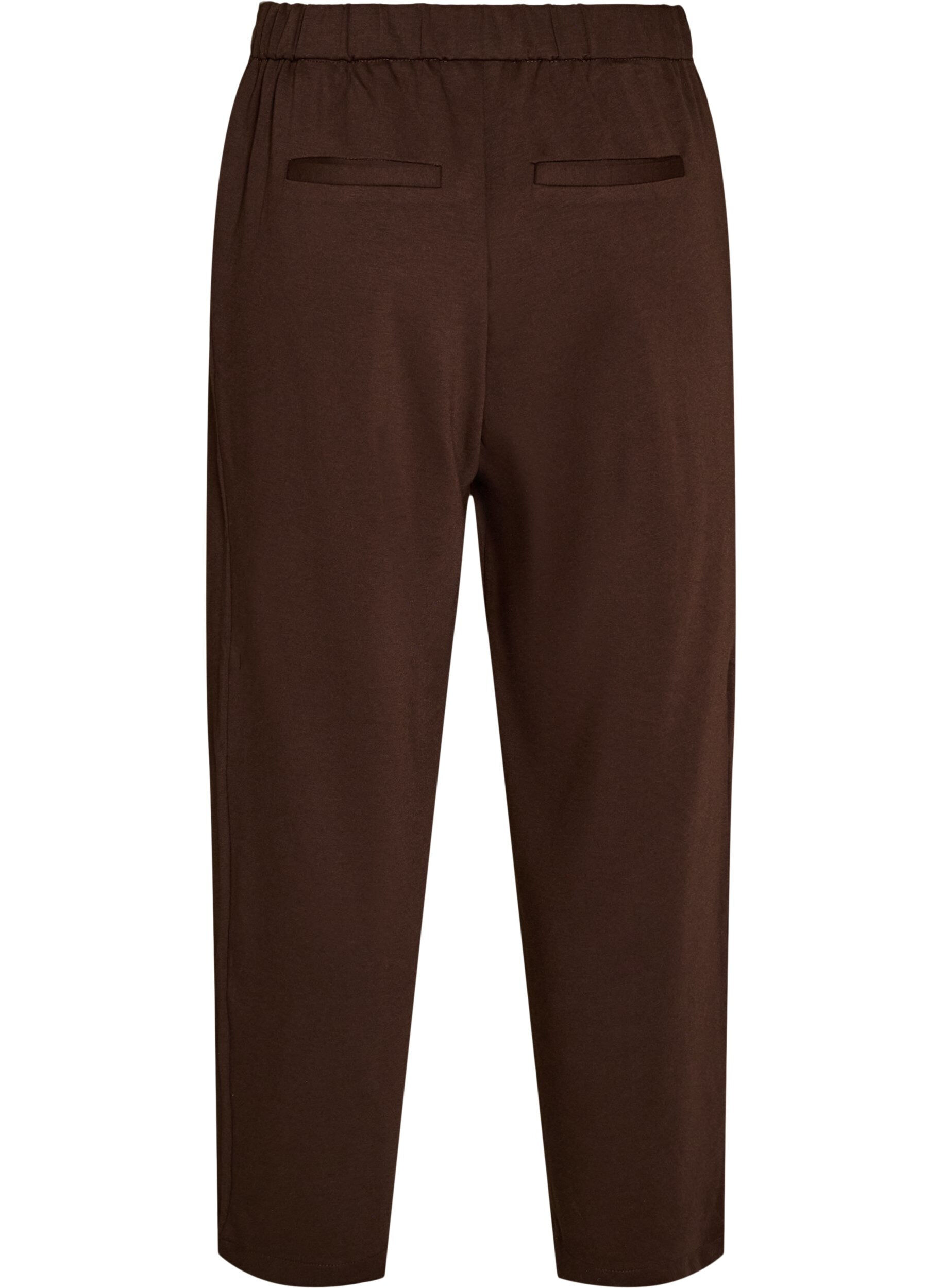 ZizziLockere Hose aus Jersey mit hoher Taille, Braun, Packshot image number 1
