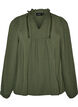 Bluse mit V-Ausschnitt und H&auml;kelband, Gr&uuml;n, Packshot image number 0