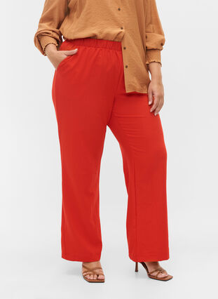 Weite Hose mit Taschen, Fiery Red, Model image number 2