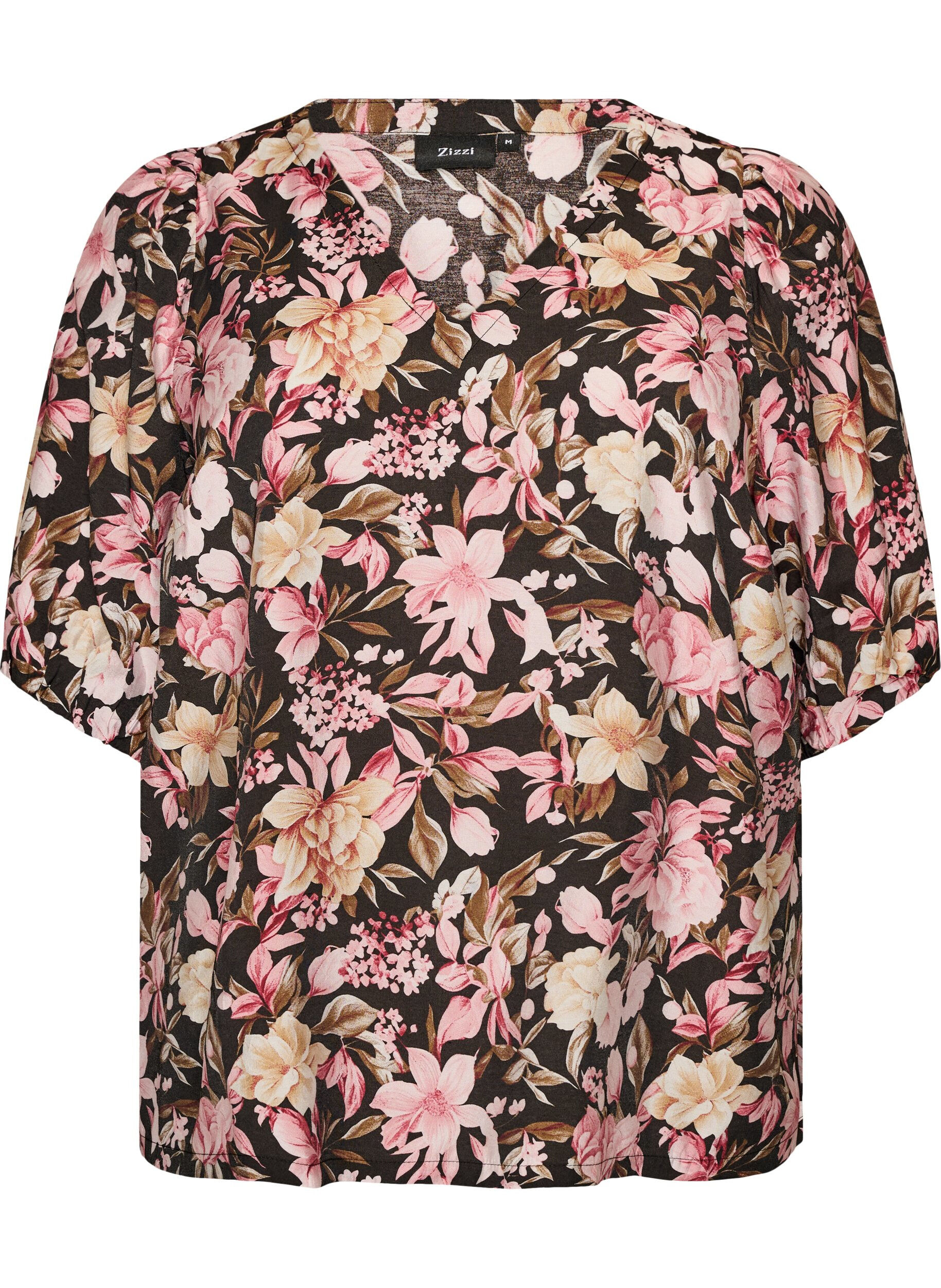ZizziBluse aus Viskose mit V-Ausschnitt, Rot, Packshot image number 0