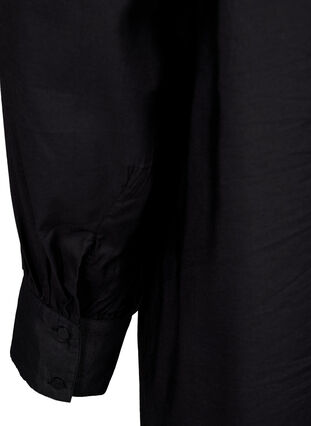 Viskose Hemdblusenkleid mit Rüschen, Black, Packshot image number 3