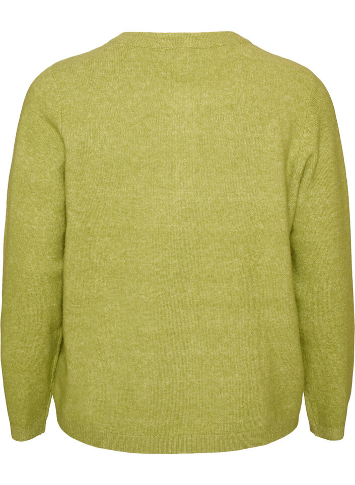 Strickjacke mit Kn&ouml;pfen und abgerundeter Vorderseite, Gr&uuml;n, Packshot image number 1