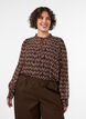 Bluse mit Allover-Print und kurzer Knopfleiste, Braun, Model image number 0