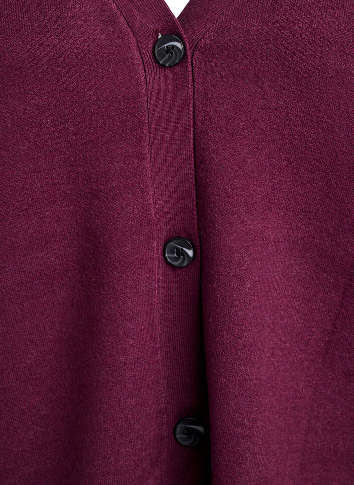 Cardigan mit V-Ausschnitt und weiten Ärmeln, Dunkles Bordeaux, Packshot image number 2