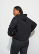 Hoodie mit Rei&szlig;verschluss und Brustprint, Schwarz, Model image number 2