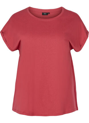 Kurzarm T-Shirt aus Baumwolle, Earth Red, Packshot image number 0