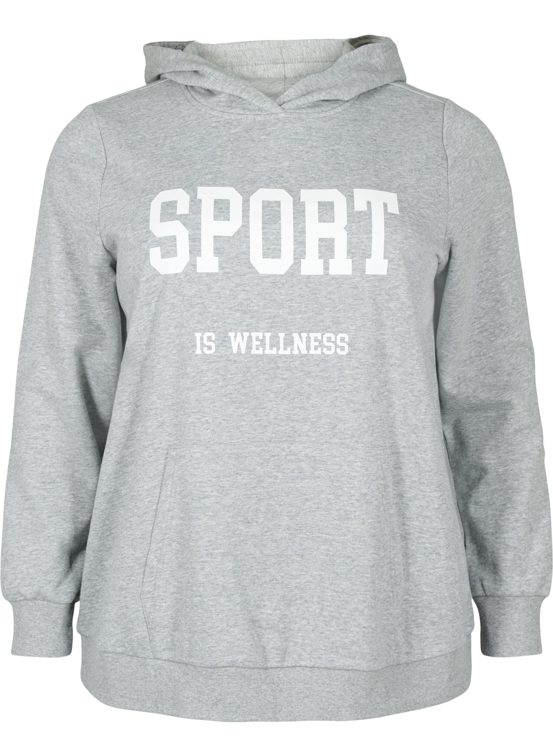 Zizzi Sweat-Hoodie, Light Grey Melange, Packshot image number 0