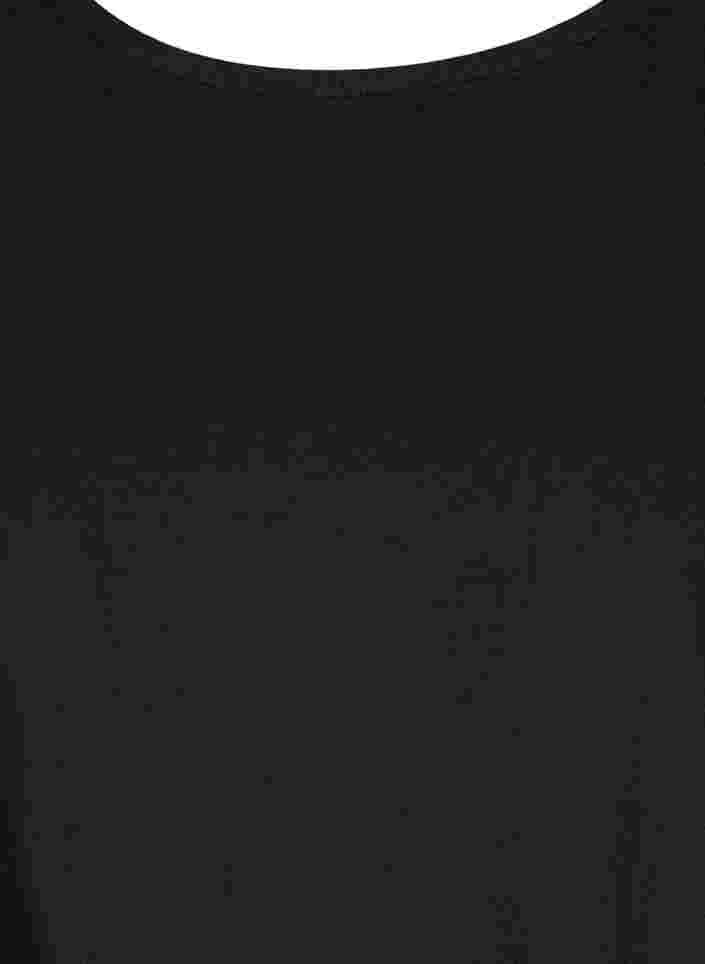 Ärmelloses Baumwollkleid mit A-Linie, Black, Packshot image number 2