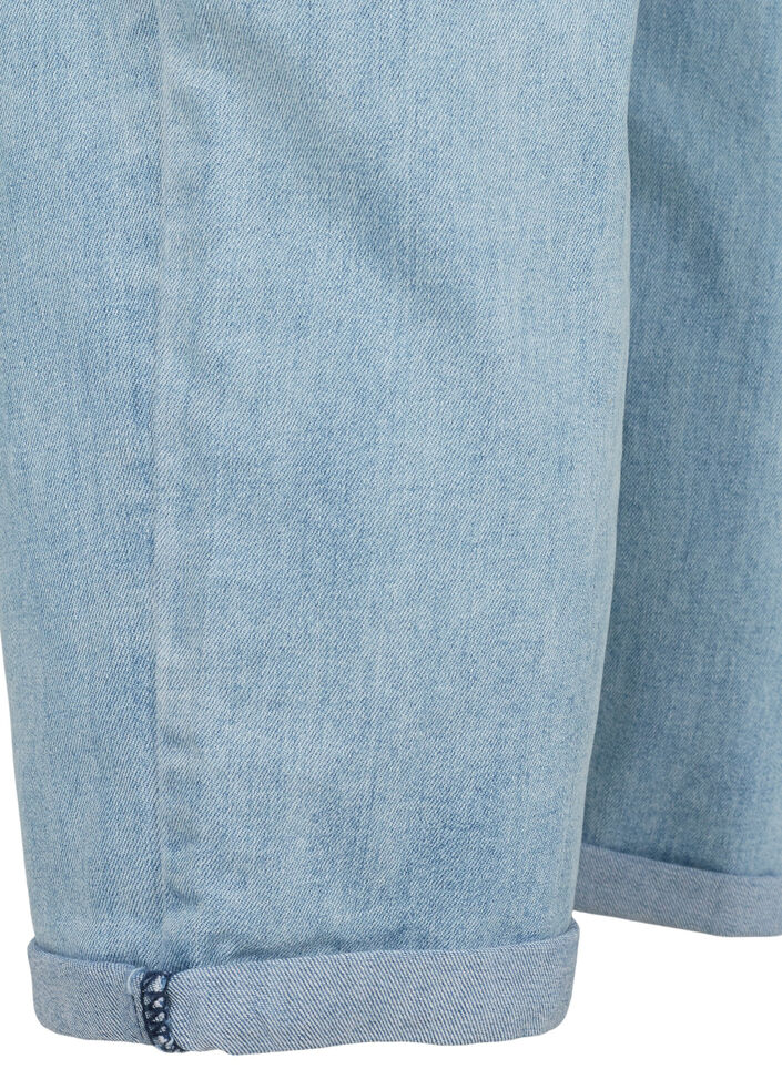Hochgekrempelte 7/8-Jeans mit hoher Taille, Blau, Packshot image number 3