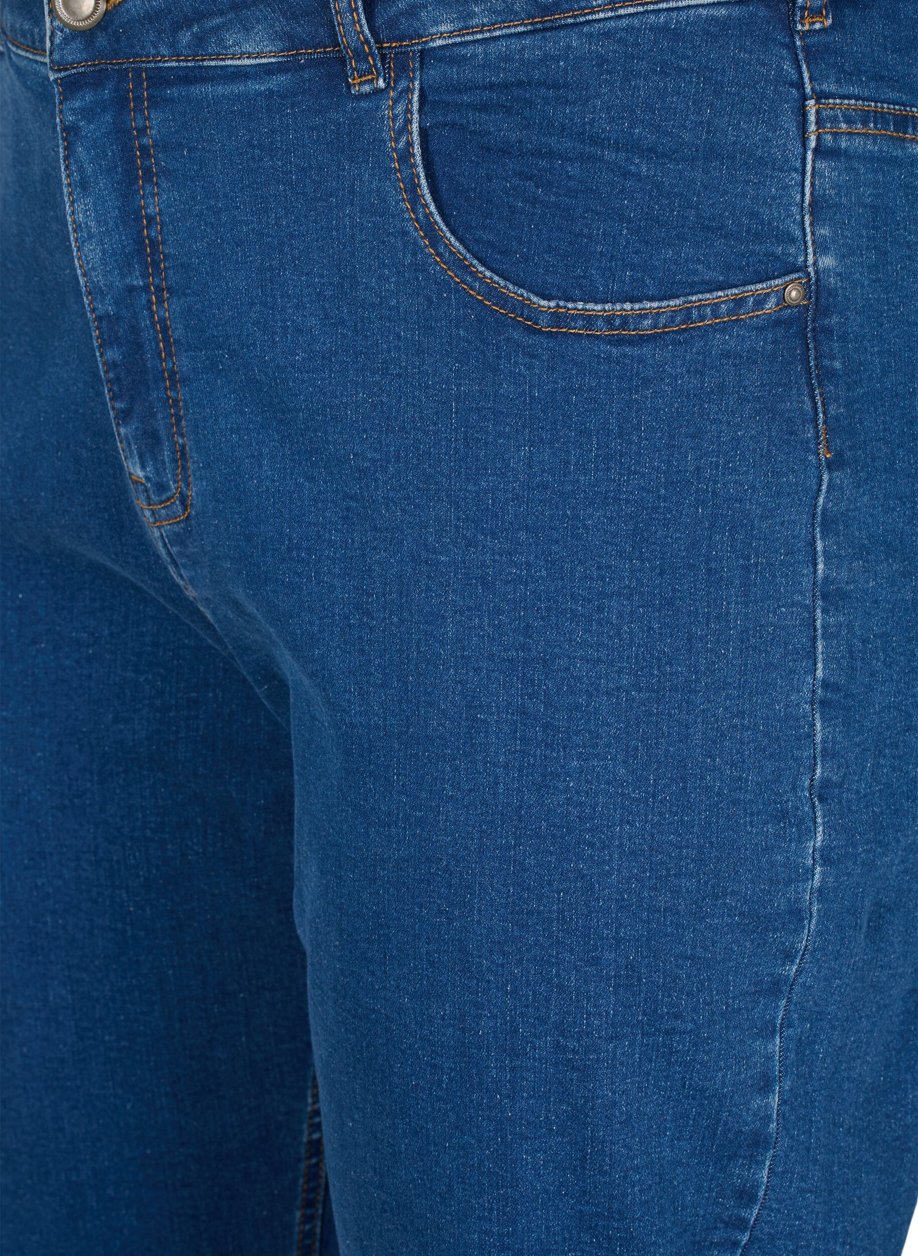 Zizzi Gek&uuml;rzte Vera Jeans mit geradem Bein, Blau, Packshot image number 2
