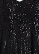 Paillettenbluse mit V-Ausschnitt und kurzen Ärmeln, Schwarz, Packshot image number 2