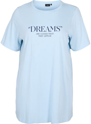 Oversize Schlaf-T-Shirt aus Bio-Baumwolle, Cashmere Blue DREAMS, Packshot image number 0