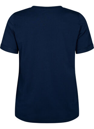 Baumwoll-T-Shirt mit V-Ausschnitt, Navy Blazer, Packshot image number 1