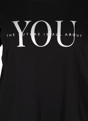 T-Shirt aus Bio-Baumwolle mit Print, Black You, Packshot image number 2