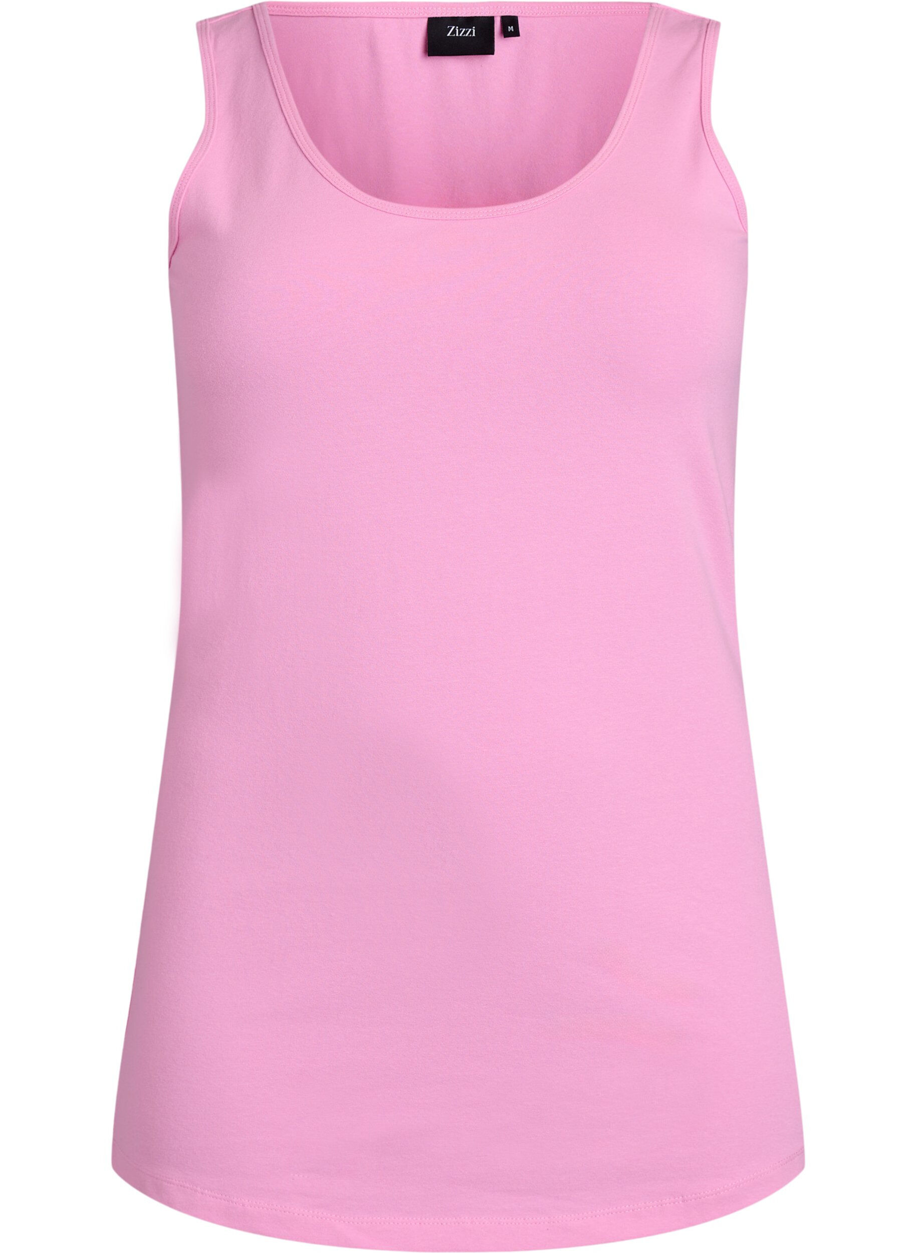 Zizzi Einfarbiges basic Top aus Baumwolle, Pink, Packshot image number 0