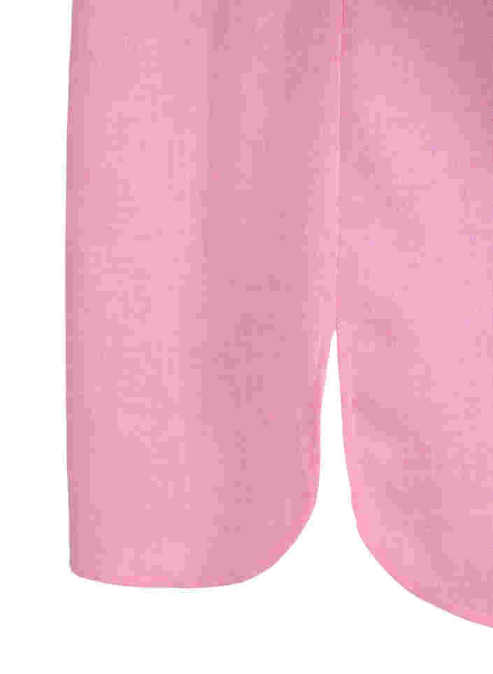 Lange Hemdbluse mit 3/4-Ärmeln und V-Ausschnitt, Rosebloom, Packshot image number 3