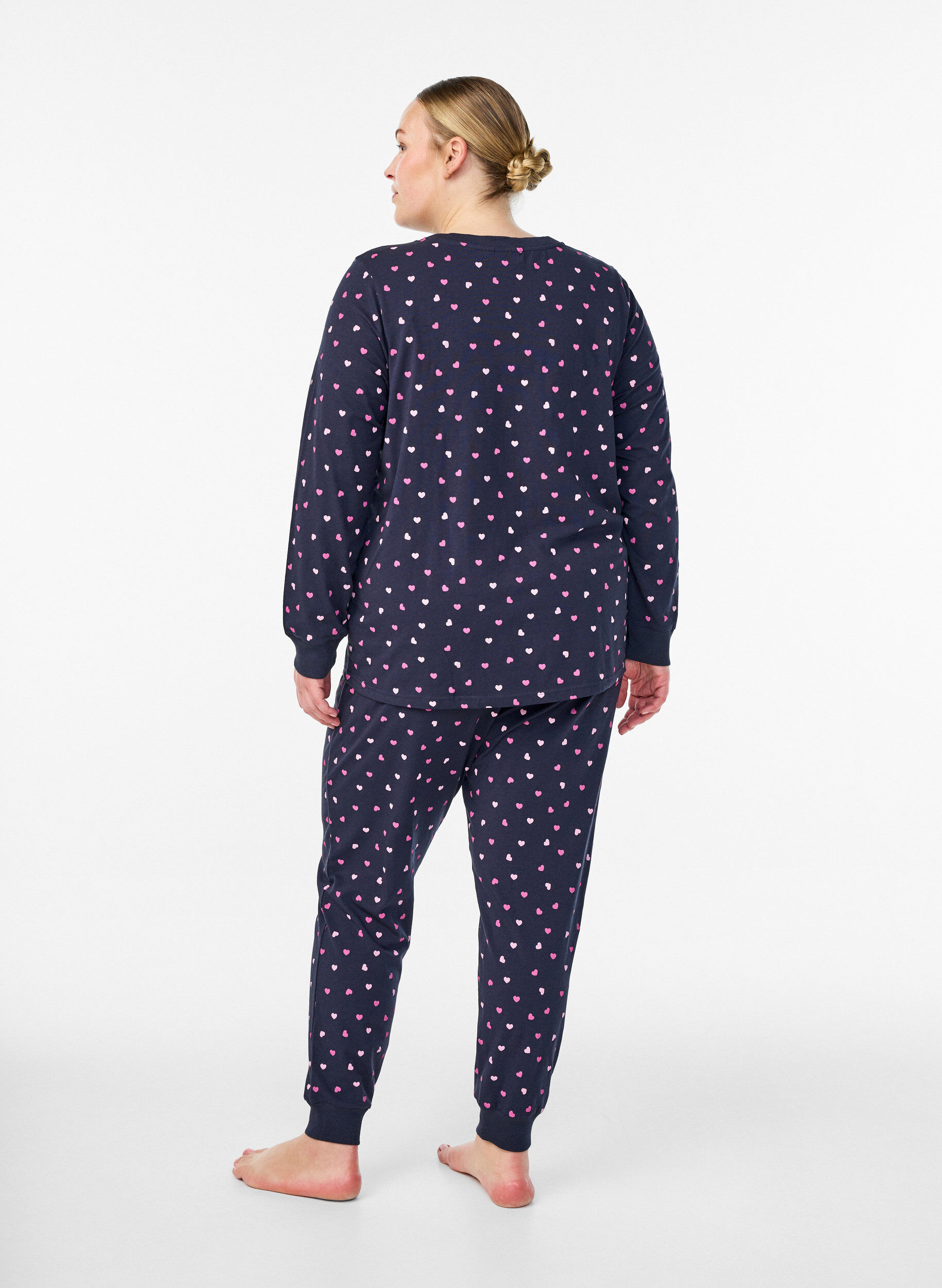 Zizzi Bedruckte Pyjamahose, Blau, Model image number 1
