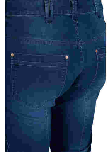 Slim Fit Caprijeans mit Taschen, Dark blue denim, Packshot image number 3