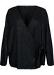 Wickelbluse aus Jersey mit Bindeband, Schwarz, Packshot image number 0