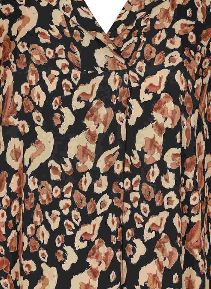 Langarm Viskosekleid mit Print, Leo AOP, Packshot image number 2