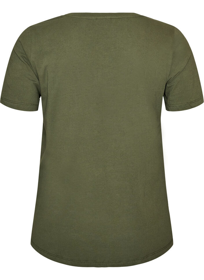 Unifarbenes Basic-T-Shirt aus Baumwolle, Gr&uuml;n, Packshot image number 1