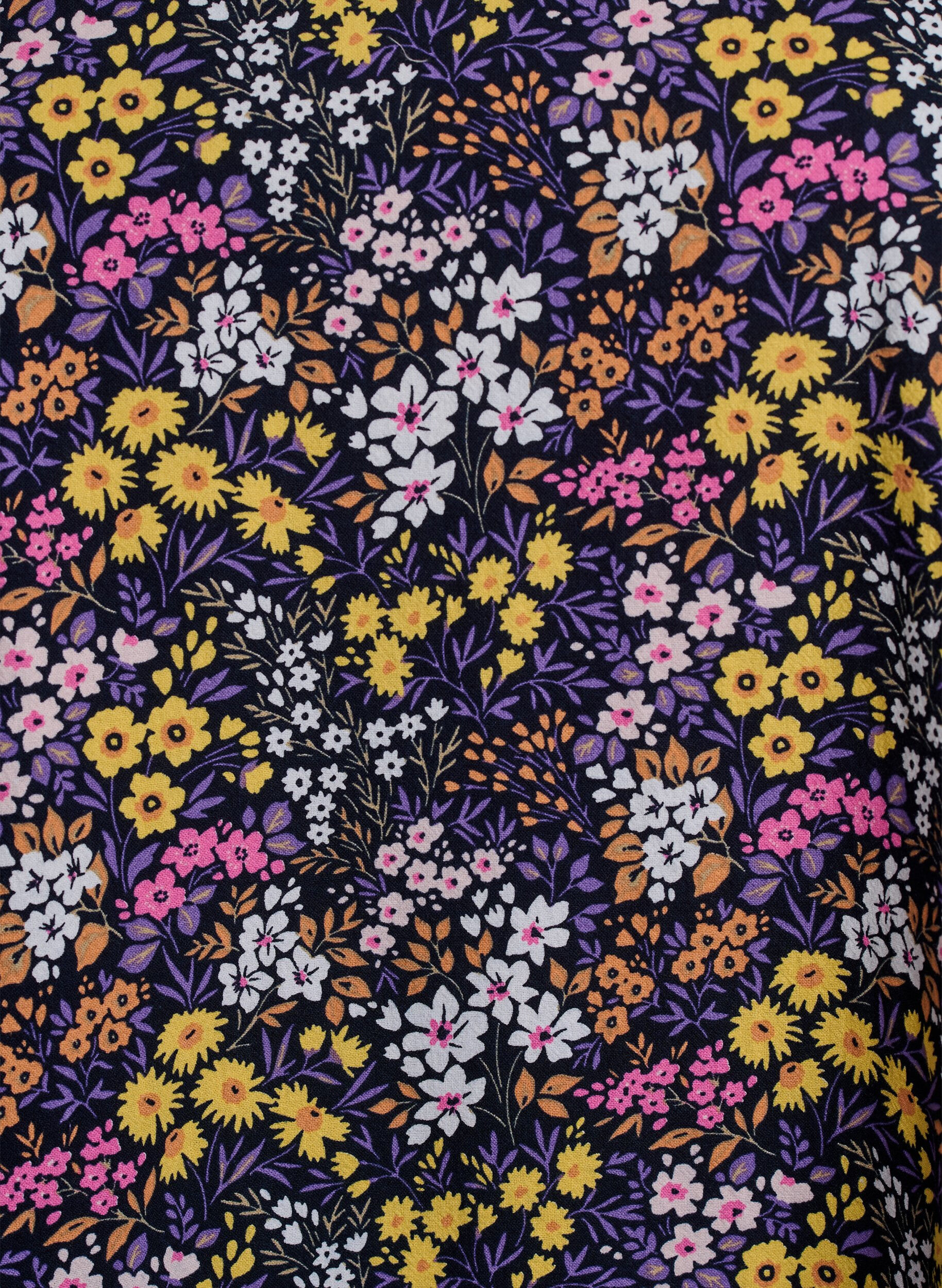ZizziKurzes A-Linien-Kleid mit floralem Print, Blau, Packshot image number 2