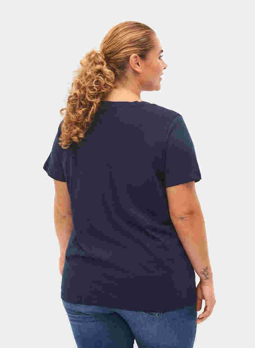 Weihnachts-T-Shirt aus Baumwolle, Navy Blazer Text, Model image number 0
