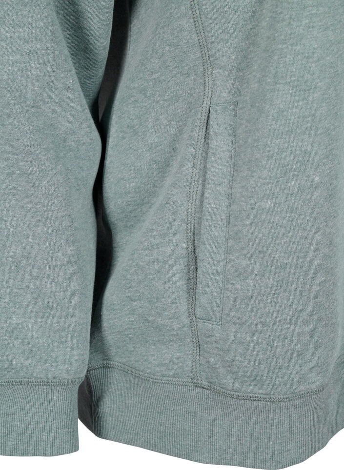 FLASH - Sweatshirt mit Stehkragen, Balsam Green Melange, Packshot image number 3