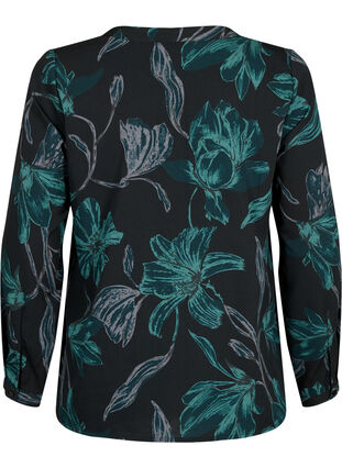 FLASH – Langärmlige Bluse mit Druck, Black Scarab Flower, Packshot image number 1