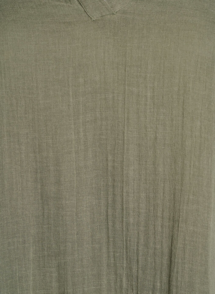 Kurzes A-Linien-Kleid aus Baumwollmusselin, Gr&uuml;n, Packshot image number 2