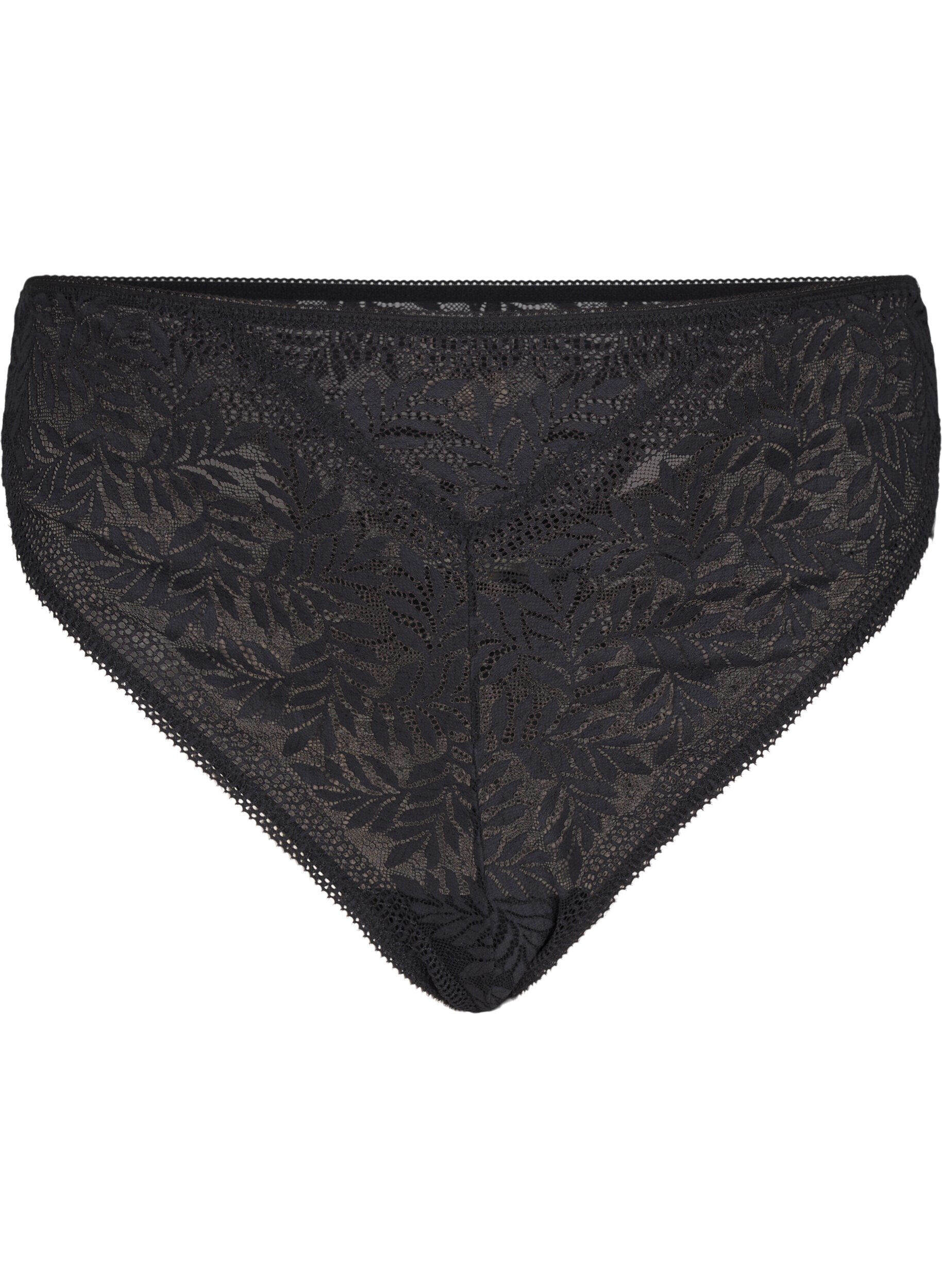 Zizzi G-String aus Spitze mit normaler Taille, Black, Packshot image number 0
