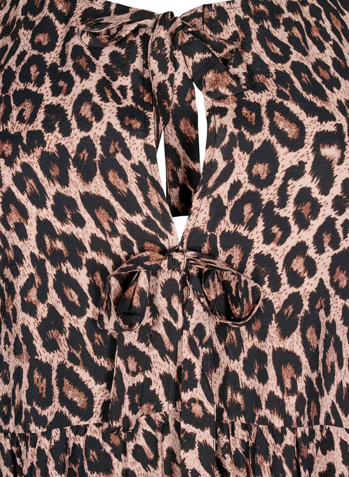 Kleid mit Schleifen und 3/4-Ärmeln, LEO AOP, Packshot image number 2