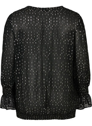 Bluse aus Viskose mit Silberdetails, Black, Packshot image number 1