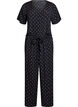 Jumpsuit mit Punkten und kurzen Ärmeln, Schwarz, Packshot image number 0