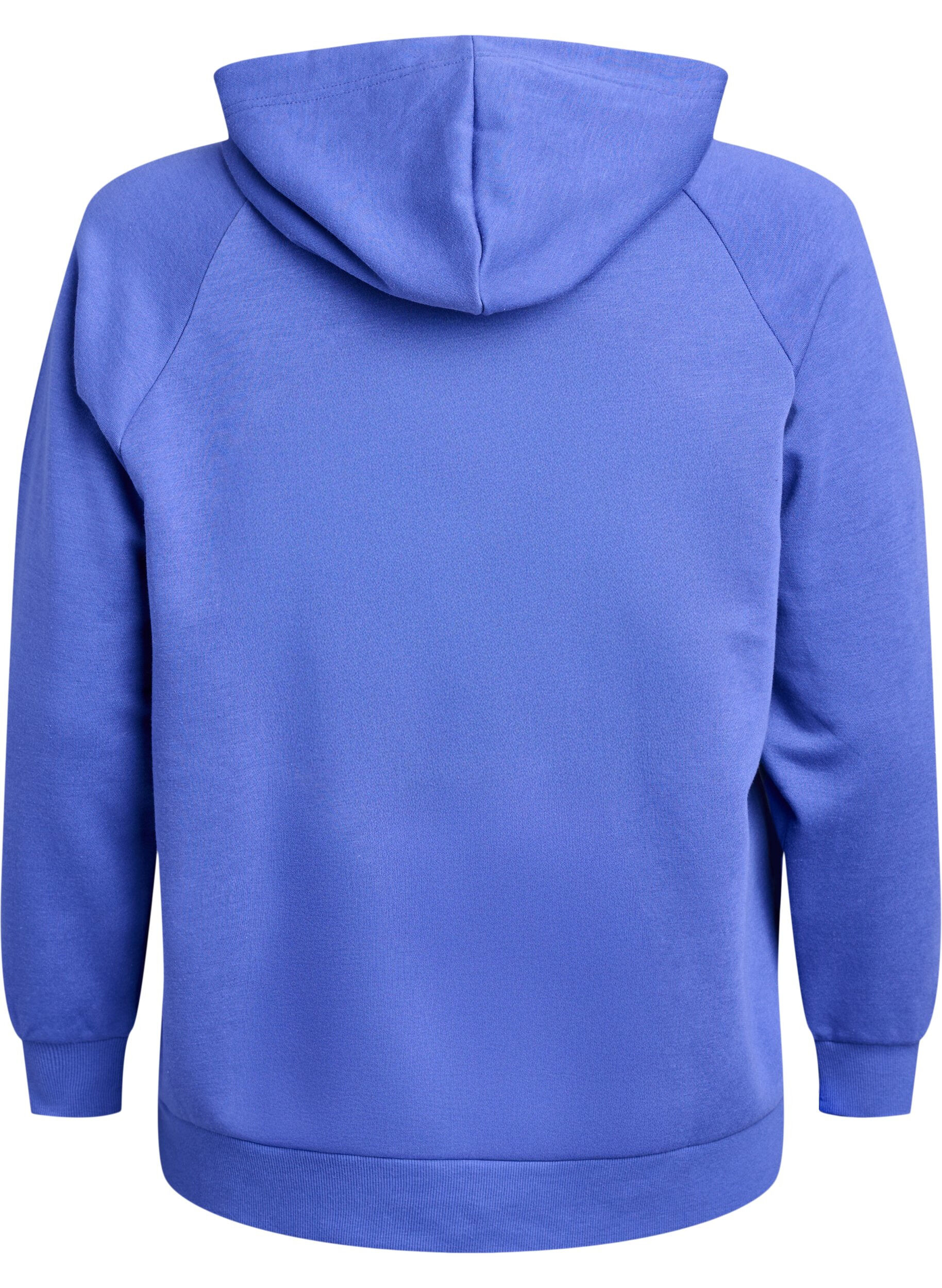 Zizzi Hoodie mit gesticktem Frontmotiv, Blau, Packshot image number 1