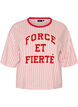 Boxy T-Shirt mit Streifen und Statement-Print, Rot, Packshot image number 0