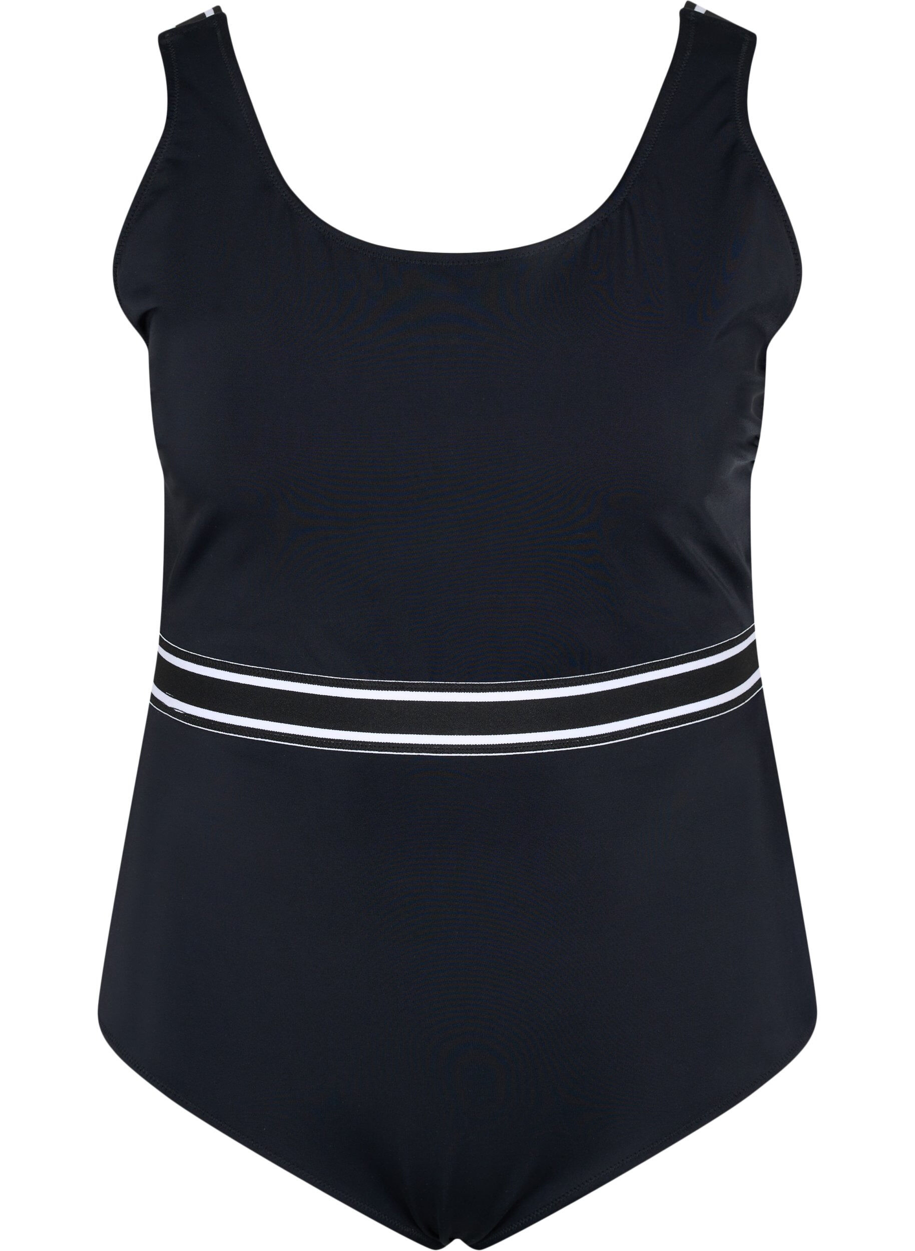 Zizzi Badeanzug mit Rundhalsausschnitt, Black, Packshot image number 0